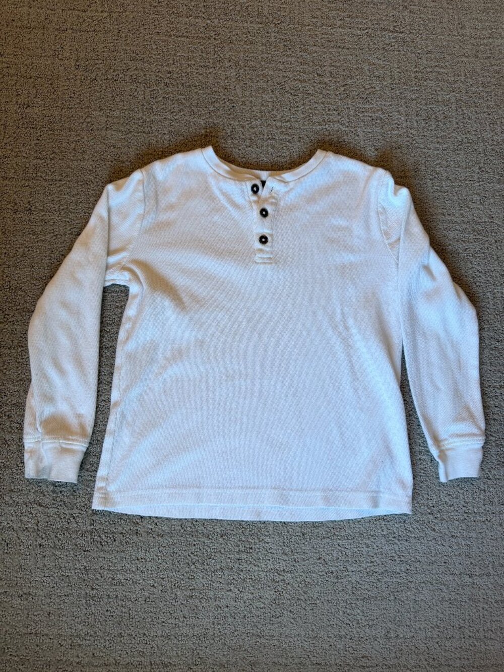 Tommy Bahama Boys Thermal Henley Long Sleeve | White | Size M (7/8) 100% Cotton